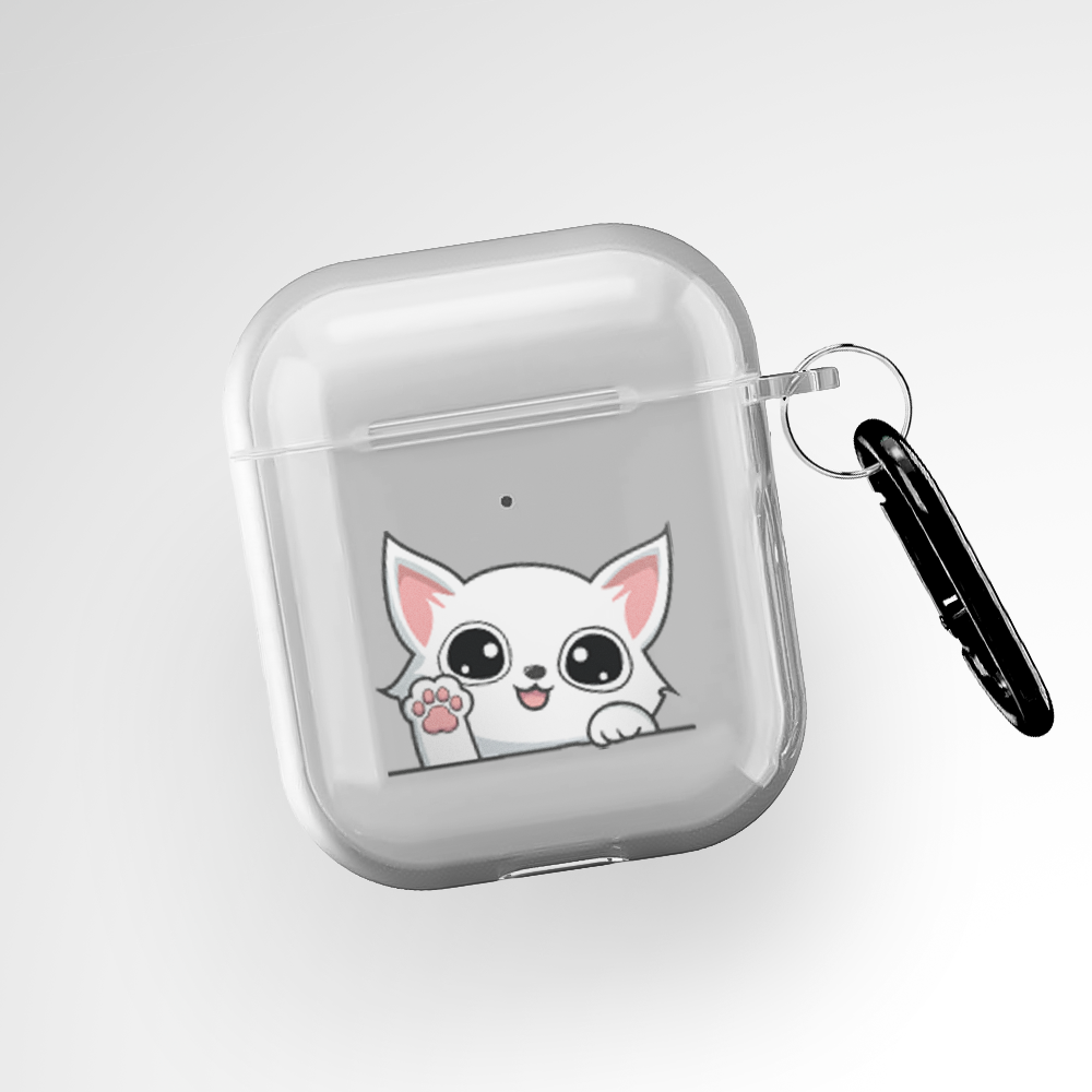 Cute Cat Clear Airpods 2nd Gen Case Covers