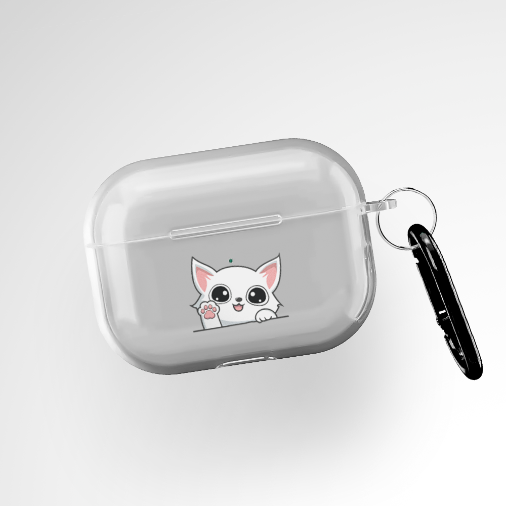 Cute Cat Clear Airpods Pro Case Covers