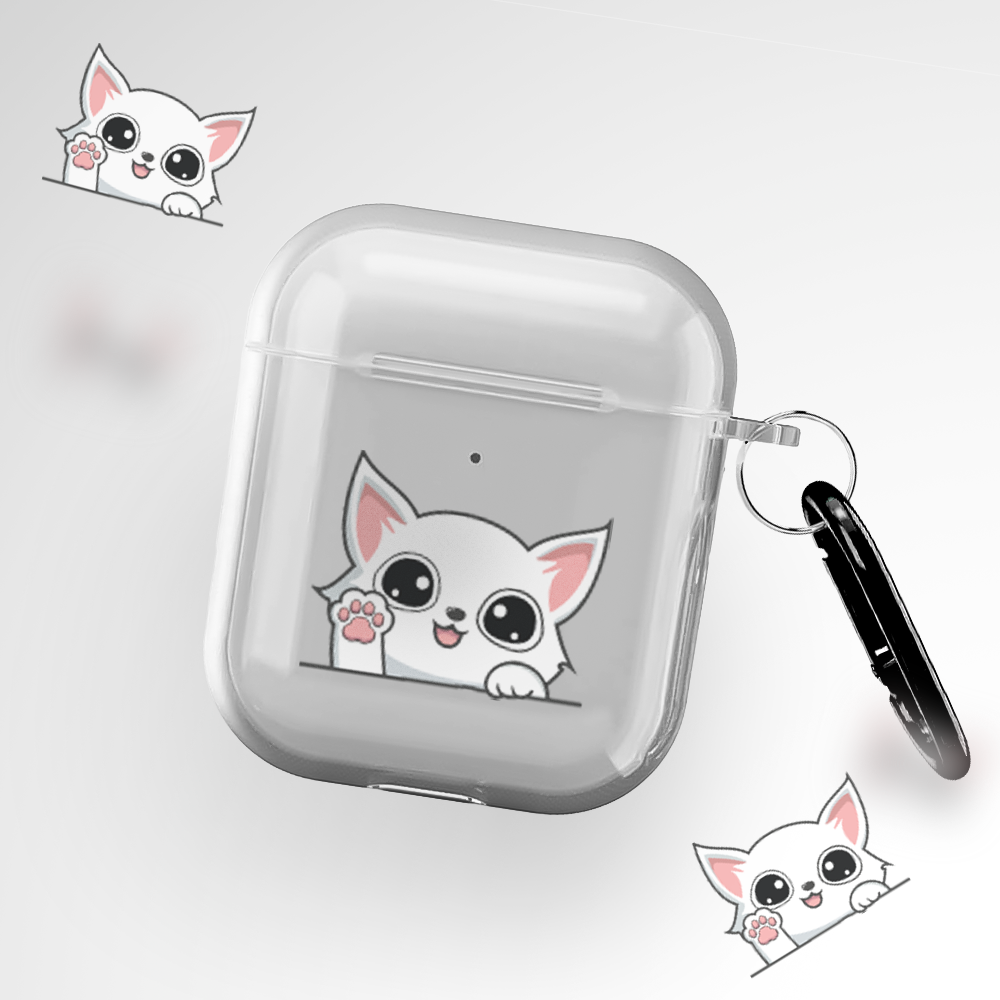 Cute Cat Clear Airpods 2nd Gen Case Covers