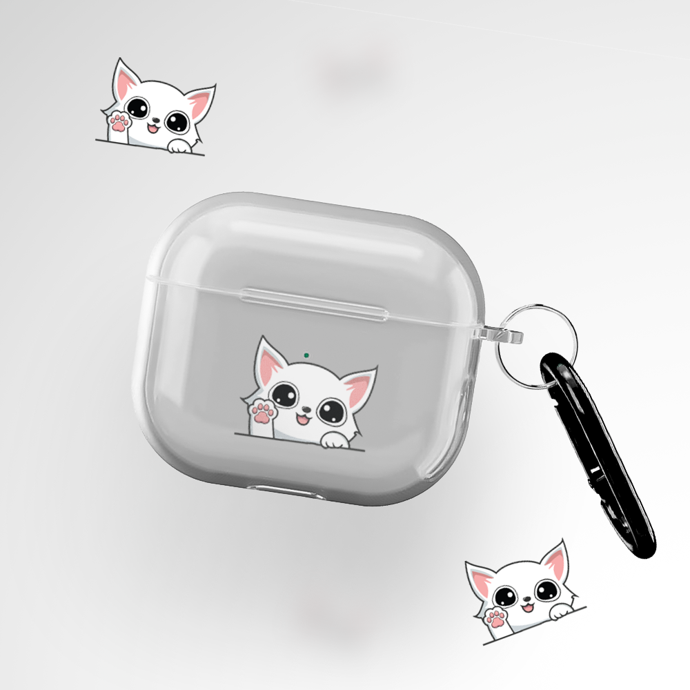 Cute Cat Clear Airpods Pro 2 Case Covers