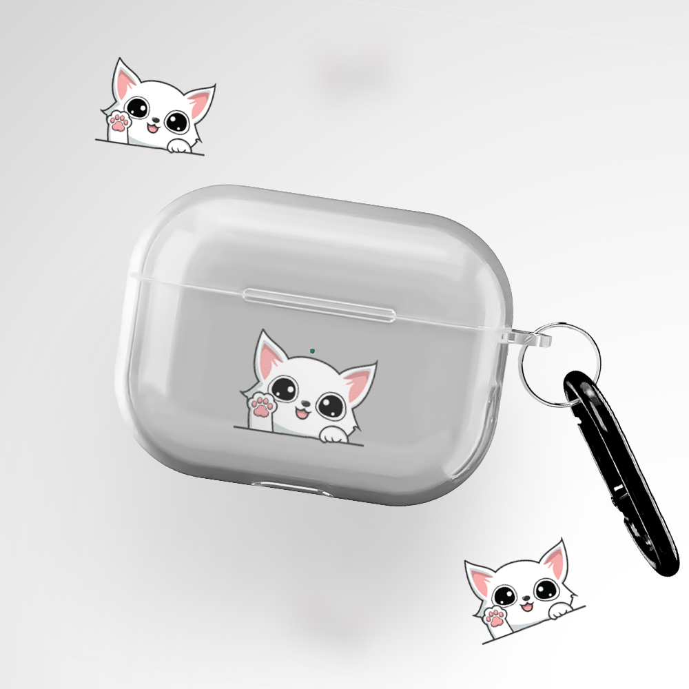 Cute Cat Clear Airpods Pro Case Covers