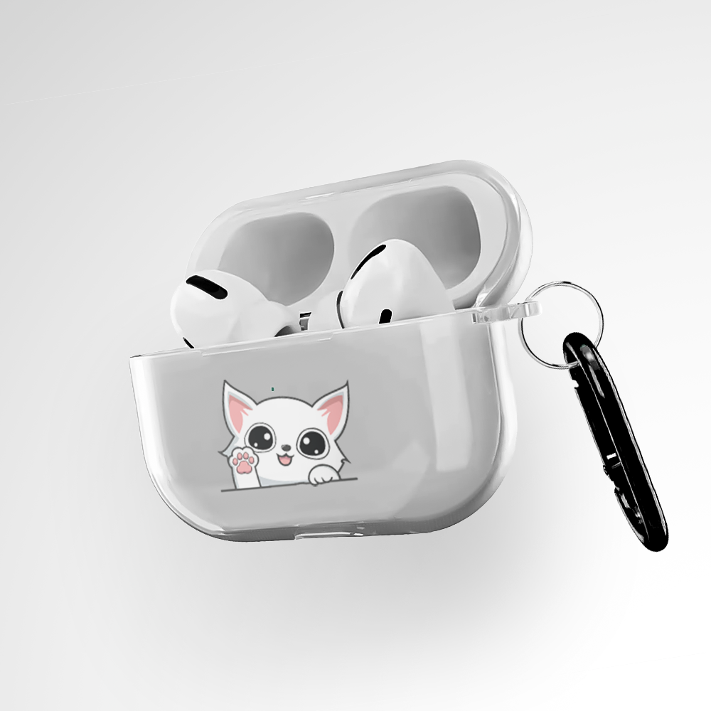 Cute Cat Clear Airpods Pro Case Covers