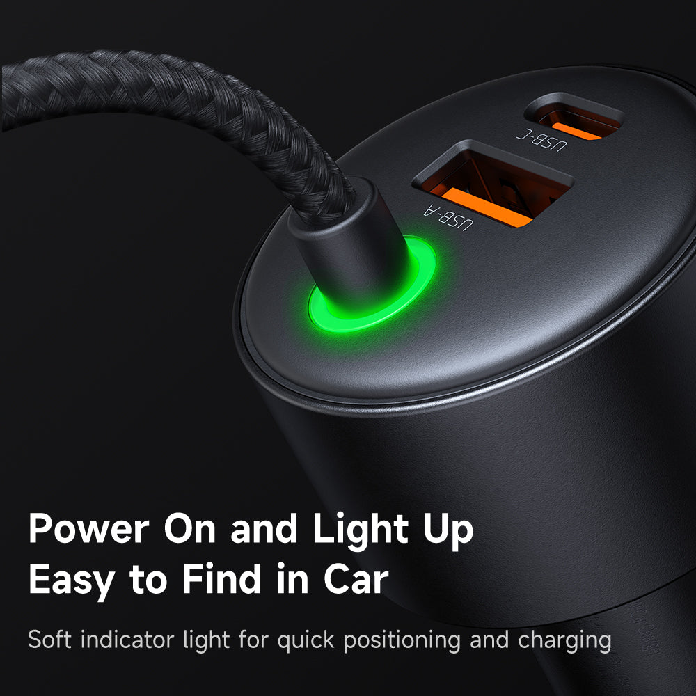 Mcdodo 120W 1C+1A Car Charger with USB-C and Lighting retractable cables