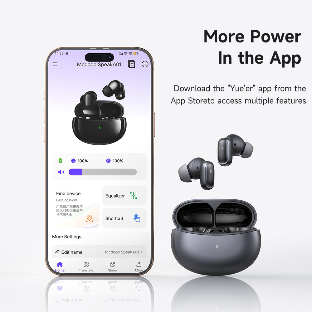 Mcdodo Speak A01 Series  ANC+ENC AI Translation Earbuds