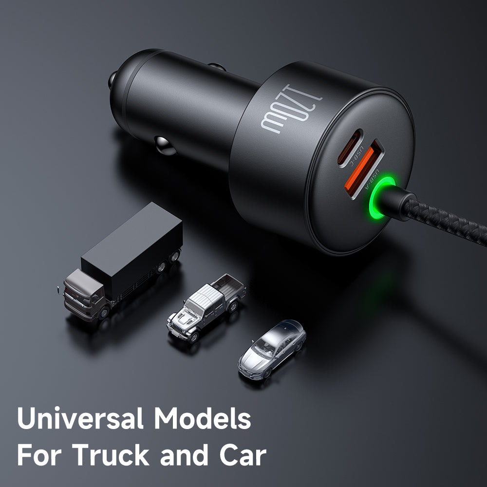 Mcdodo 120W 1C+1A Car Charger with USB-C and Lighting retractable cables