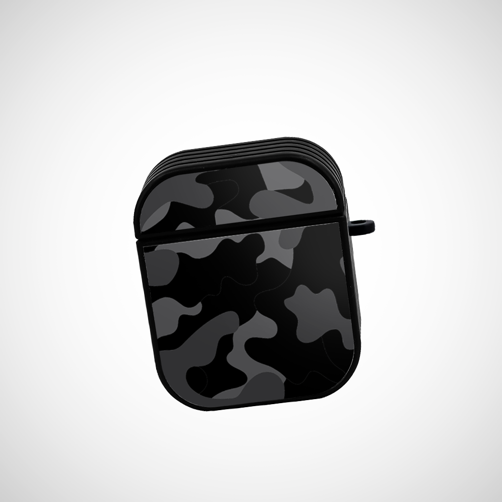 Midnight Camo Glass Airpods 1st Gen Case Covers