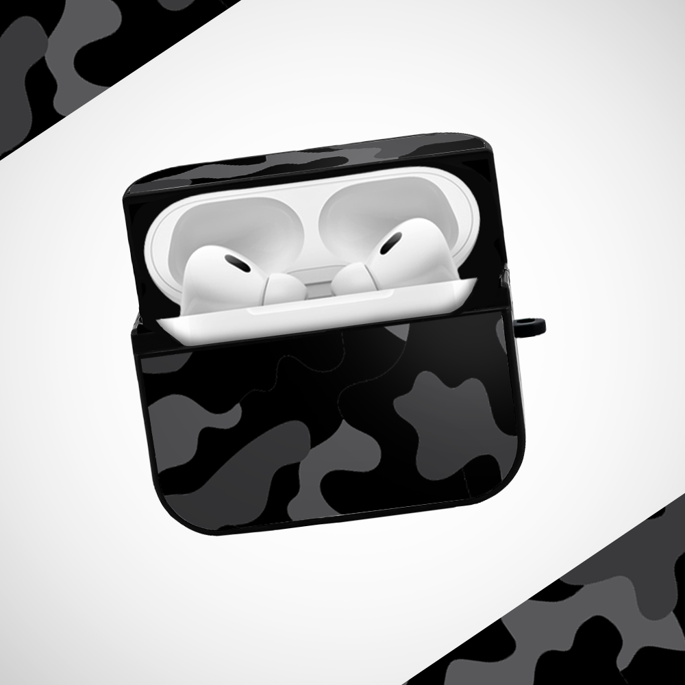 Midnight Camo Glass Airpods Pro Case Covers