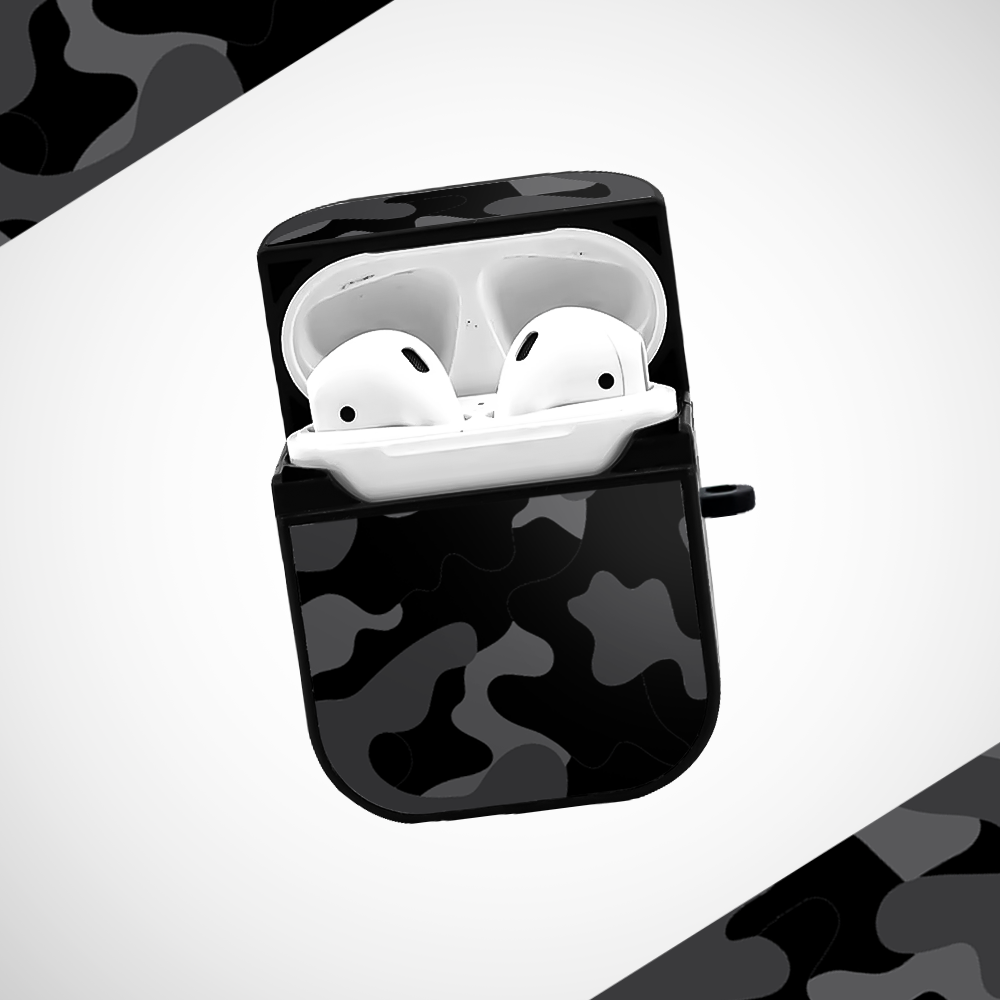 Midnight Camo Glass Airpods 1st Gen Case Covers