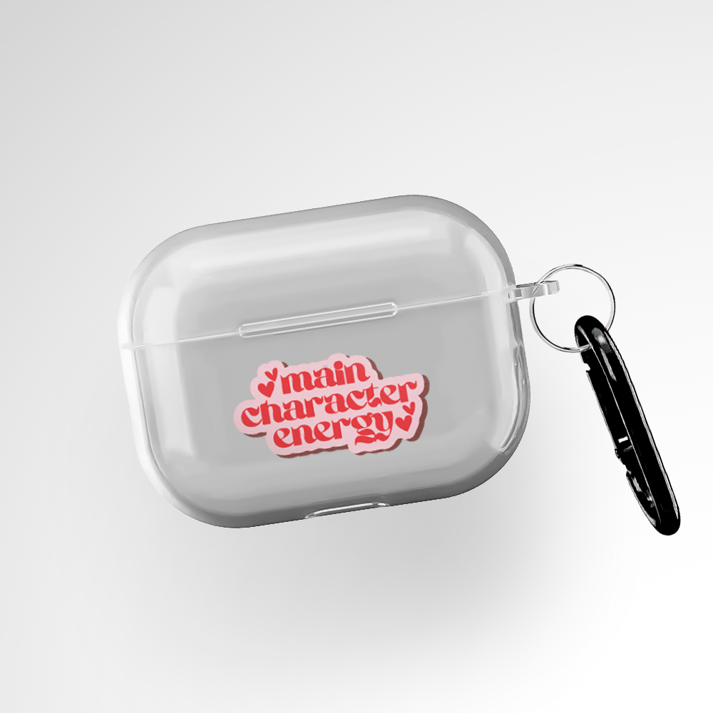 Main Character Energy Clear Airpods Pro Case Covers