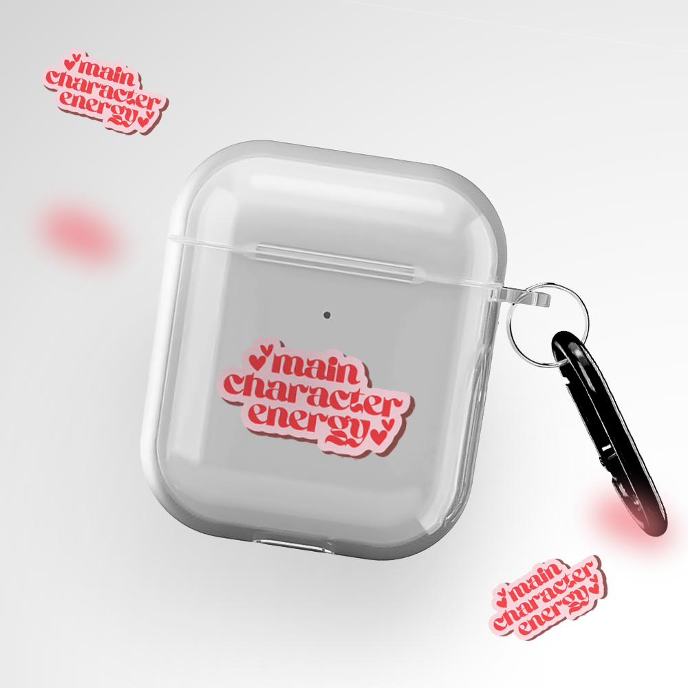 Main Character Energy Clear Airpods 2nd Gen Case Covers