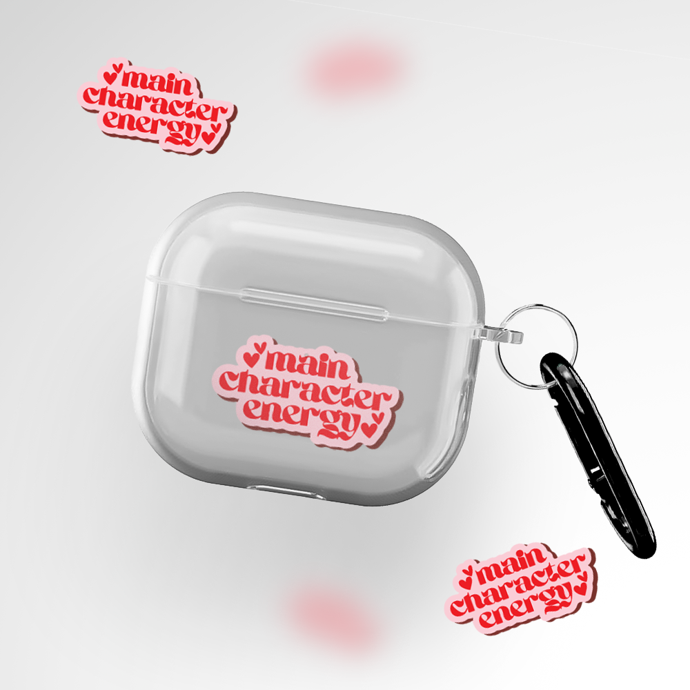 Main Character Energy Clear Airpods 3rd Gen Case Covers