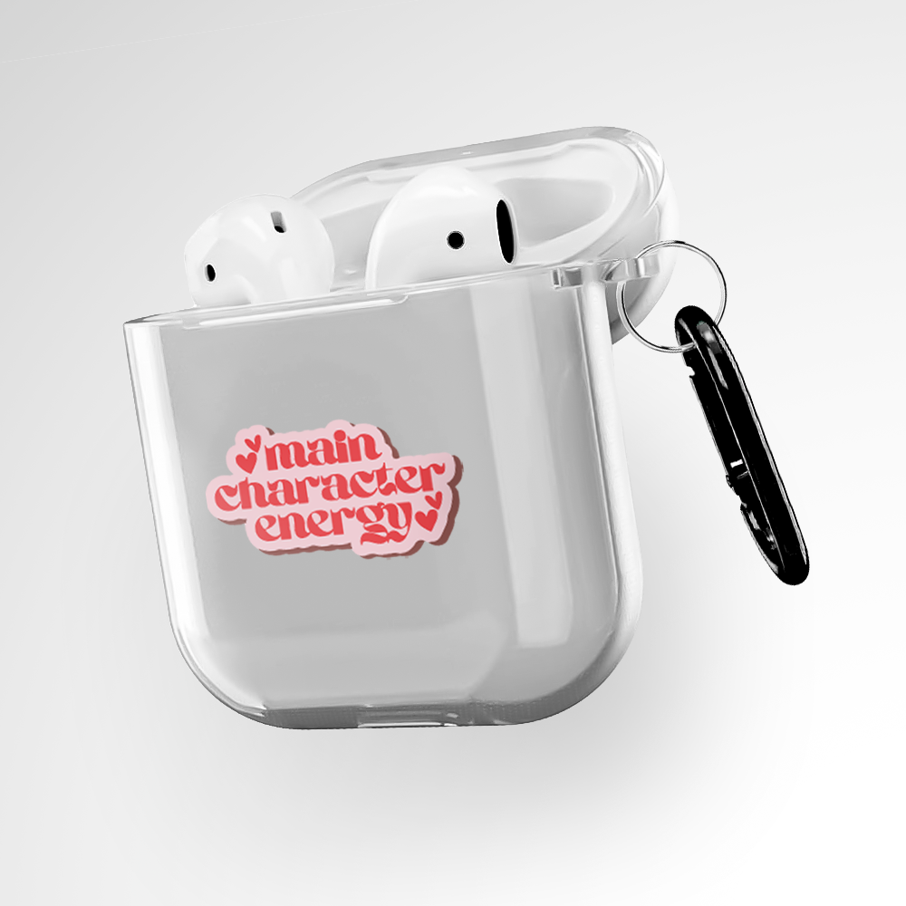 Main Character Energy Clear Airpods 2nd Gen Case Covers