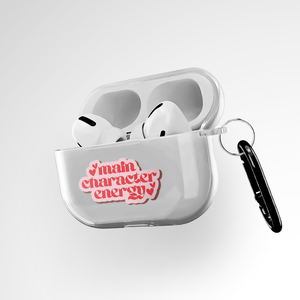 Main Character Energy Clear Airpods Pro Case Covers