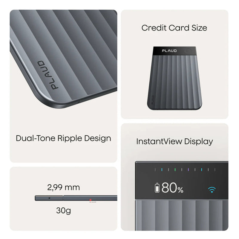 Plaud Note Pro AI Voice Recorder, Transcribe & Summarize with AI Note Taker for Meetings & Calls, Professionals & Teams, Supports 112 Languages, Ultra-Slim, InstantView Display, Case Included