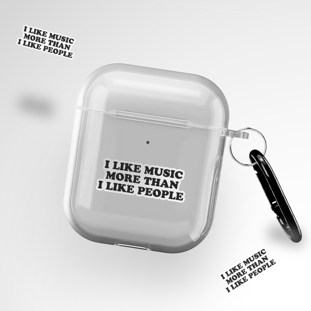 I like music Clear Airpods 2nd Gen Case Covers