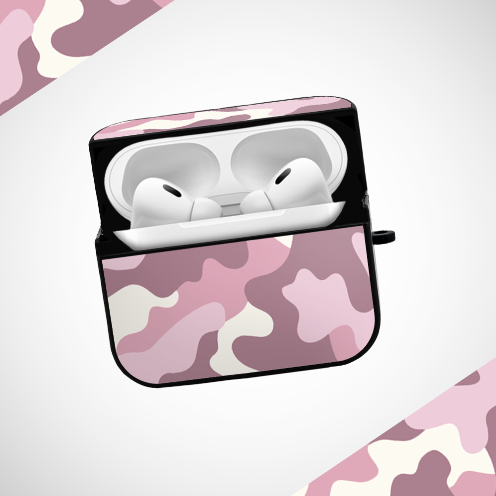 Bubblegum Camo Glass Airpods Pro Case Covers