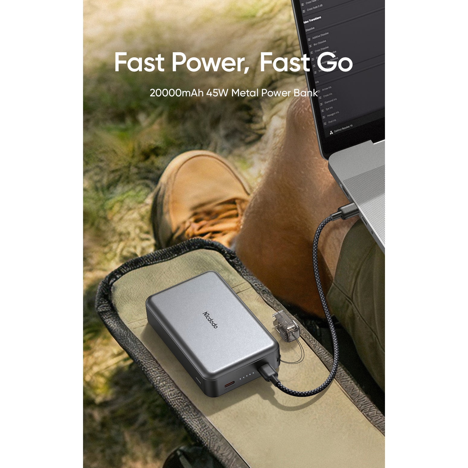 Mcdodo 20000mAh 45W Metal Power Bank Pocket Size with Fast Charging
