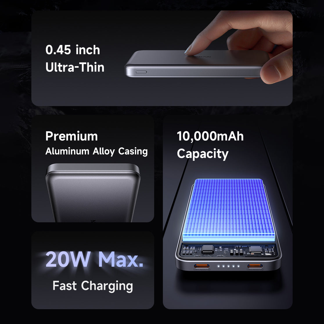 Mcdodo 20W Metal Ultra-Thin 10000mAh 2C Power Bank