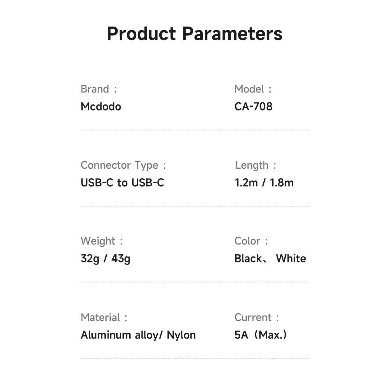 Mcdodo 240W USB-C to C Air Cable