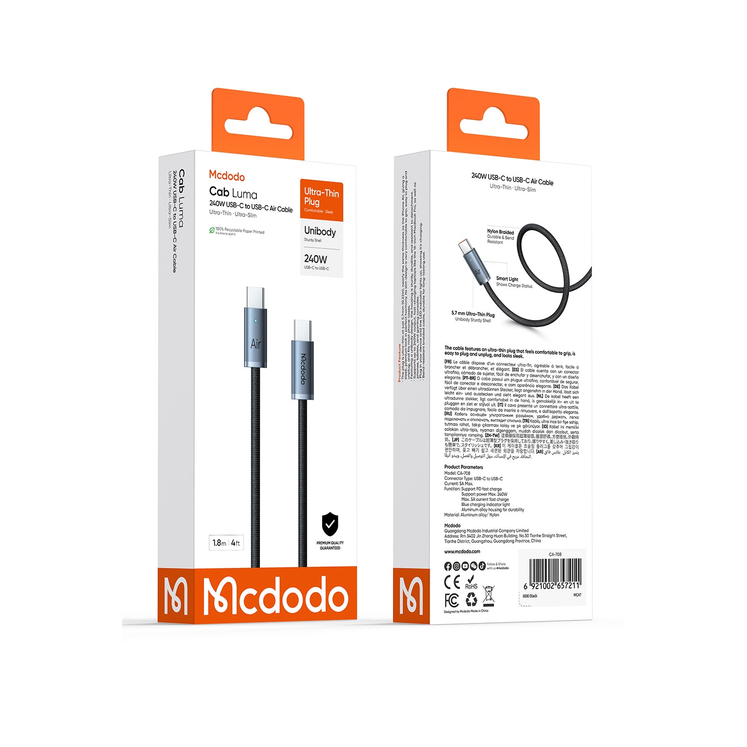 Mcdodo 240W USB-C to C Air Cable