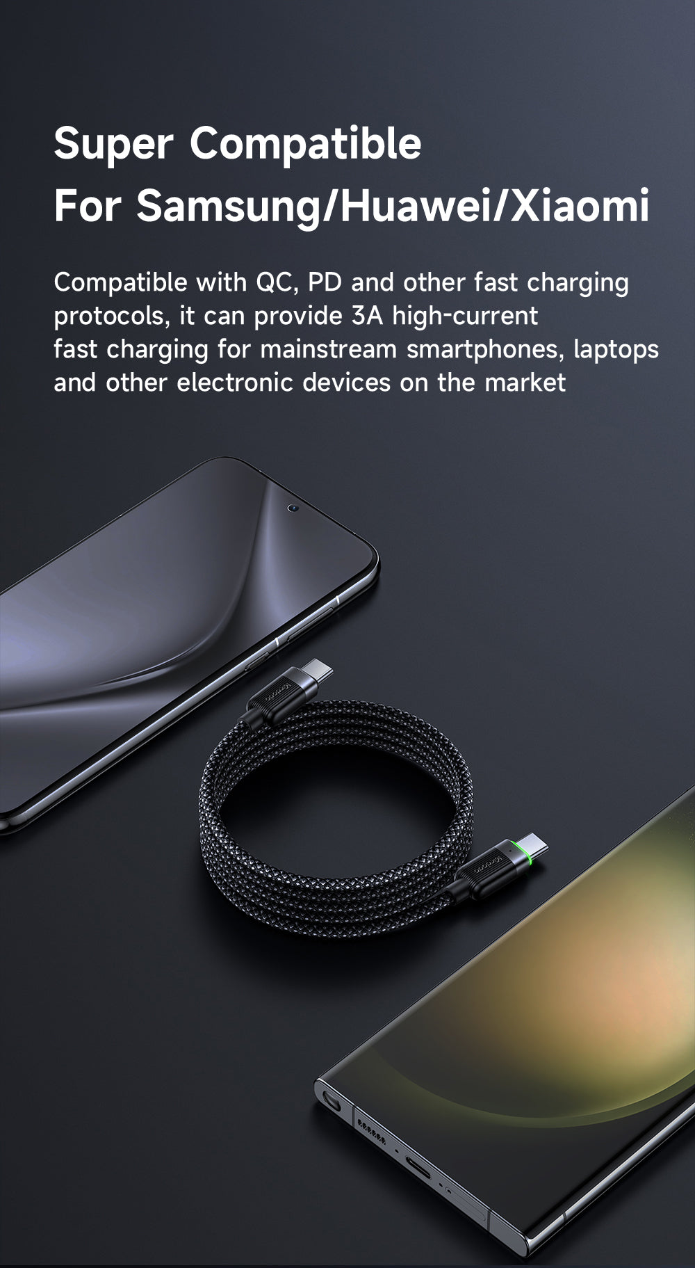 Mcdodo USB-C to USB-C 60W Magnetic Self-Winding Data Cable 1.2m