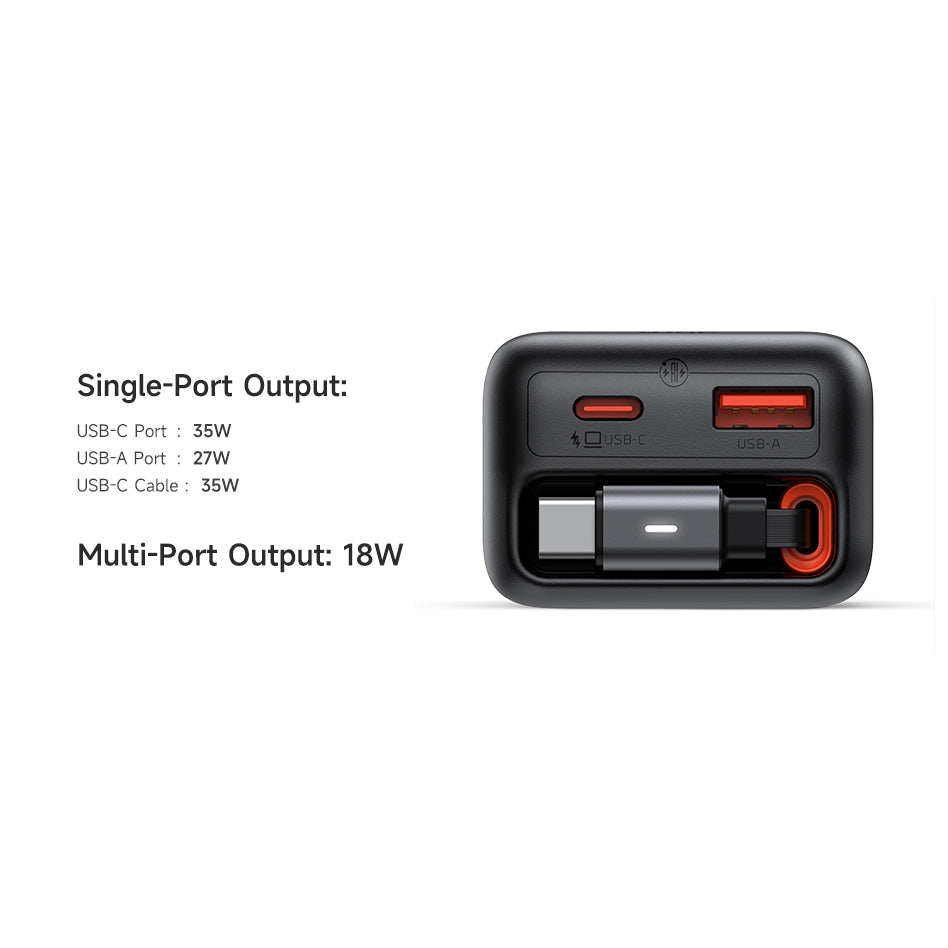 Mcdodo 35W 1C+1A GaN Charger Built-in 65cm retractable USB-C Cable(EU)