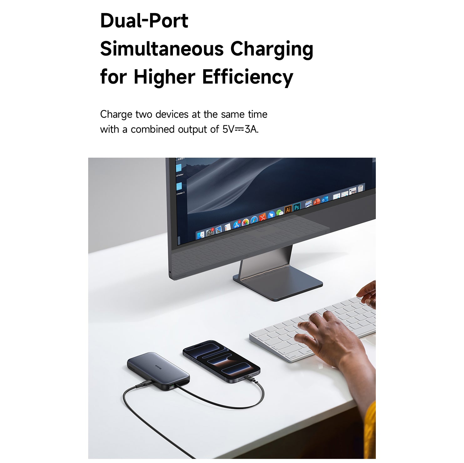 Mcdodo 45W LED Display  Power Bank 10000mAh Built-in USB-C Retractable Cable