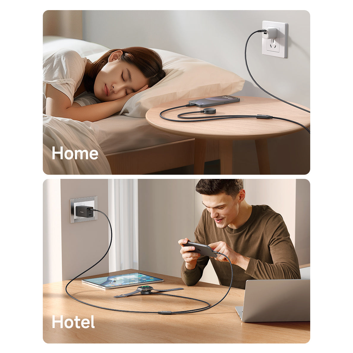 Mcdodo 2 in1 60W USB-C to USB-C+ Wireless Charger for Apple Watch Cable 1.2m