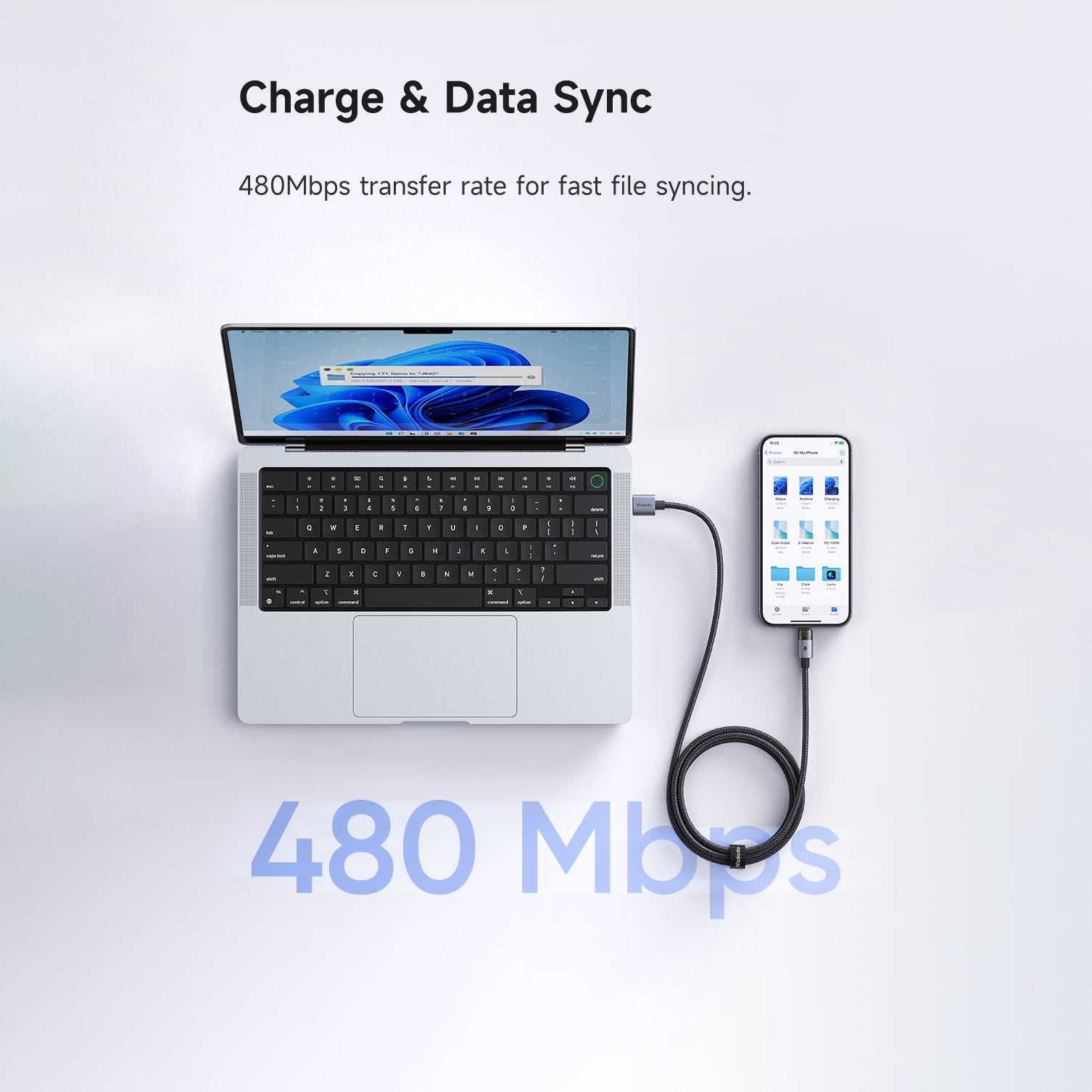 Mcdodo Lightning Transparent Cable with Charging Light 1.2m