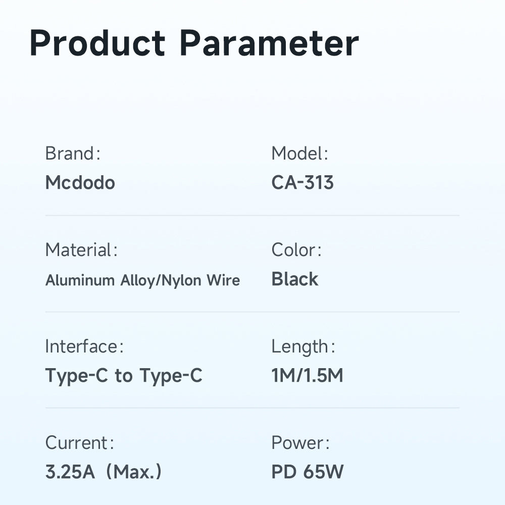 Mcdodo 65W Type-C to Type-C Data Cable