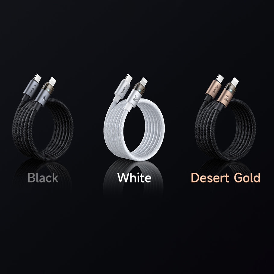Mcdodo 36W USB-C to Lightning Transparent Cable with Charging Light 1.2m