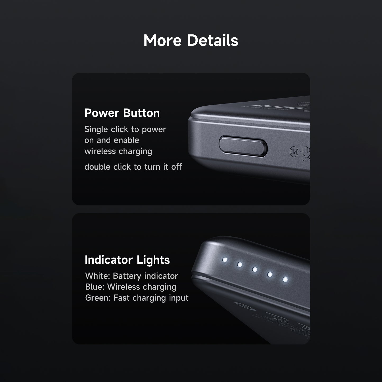 Mcdodo 20W Magnetic Wireless Metal Ultra-Thin 5000mAh 1C Power Bank