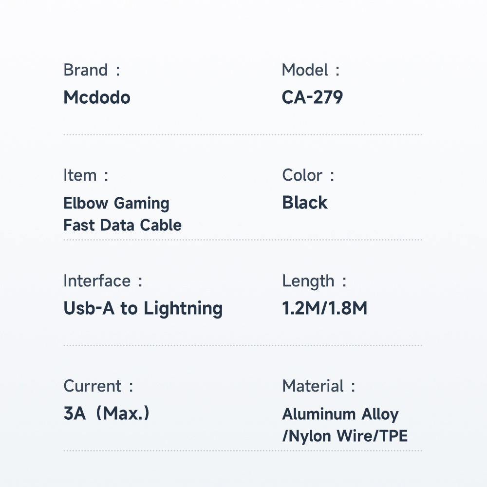 Mcdodo 90 Degree Lightning  Data Cable 1.2m