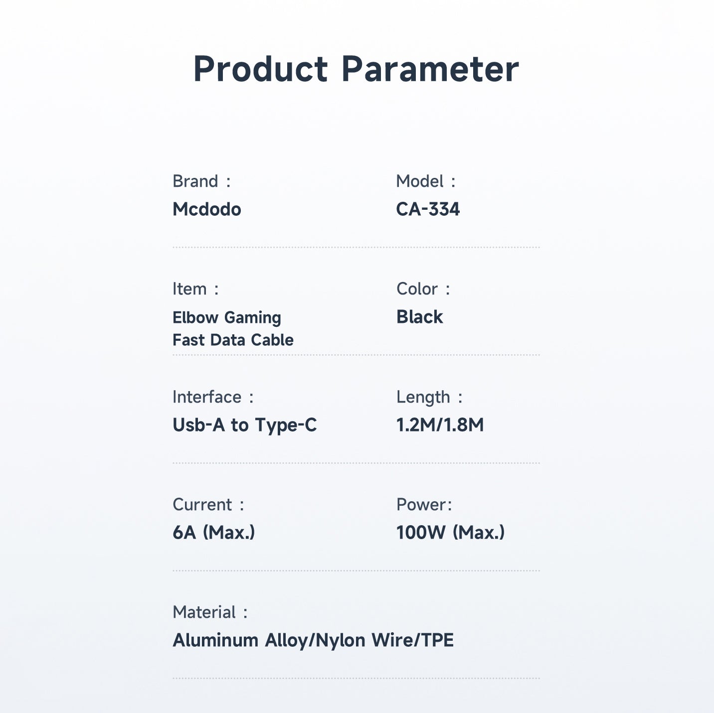 Mcdodo 90 Degree Type-C 6A Data Cable