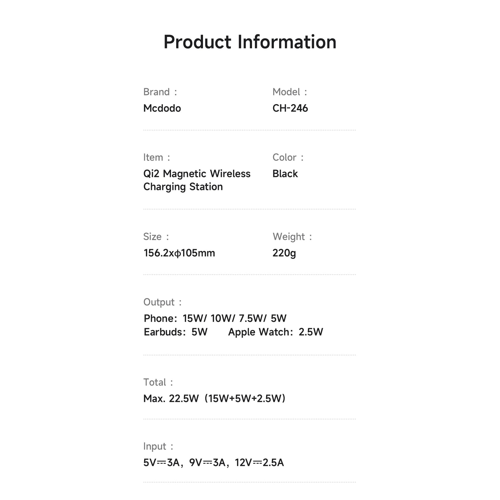 Mcdodo MagQ Qi2 Magnetic Wireless Charging Station 3 in 1 Stand (Qi2 Officially Certified)
