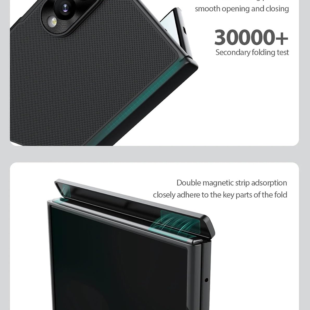 Nillkin Case for Samsung Galaxy Z Fold 8 (7.6" Inch) Super Frosted Shield Fold Magnetic 180 Folding 360 Protection Black Color