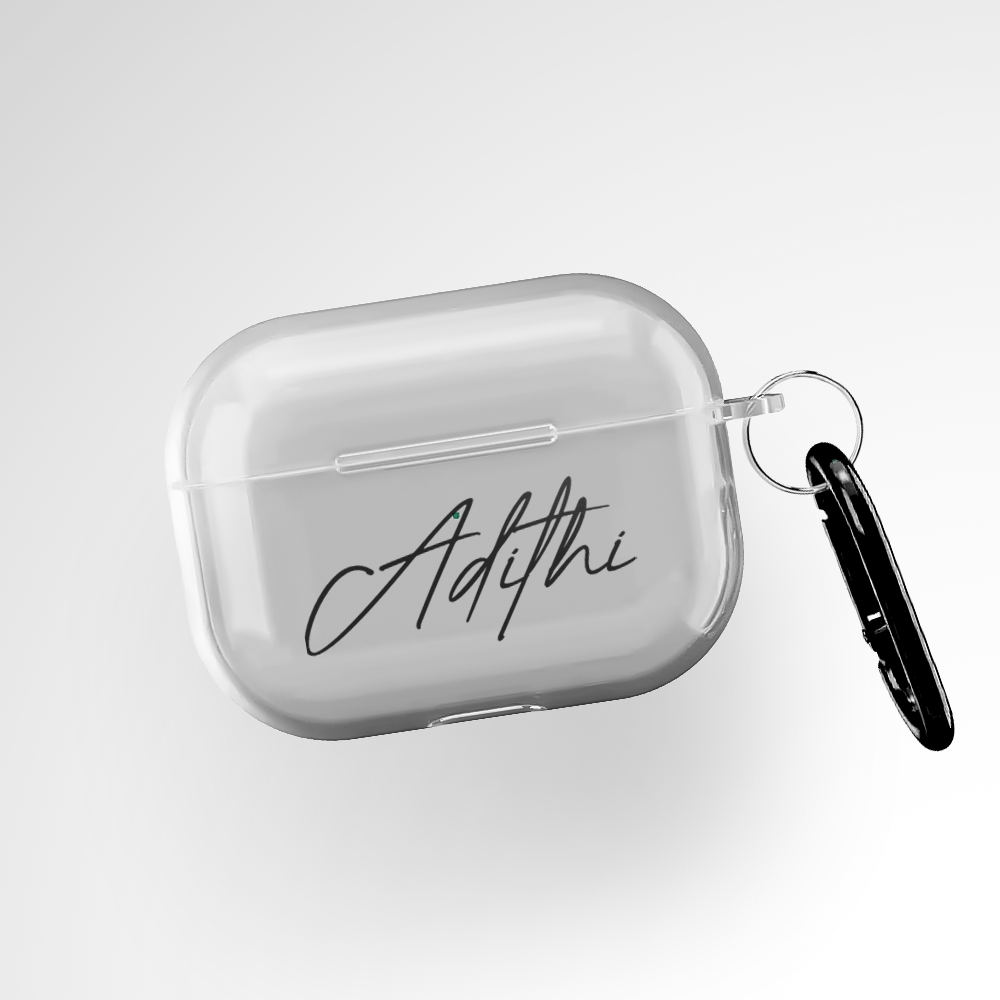 Custom Cursive Name Clear Airpods Pro Case Covers