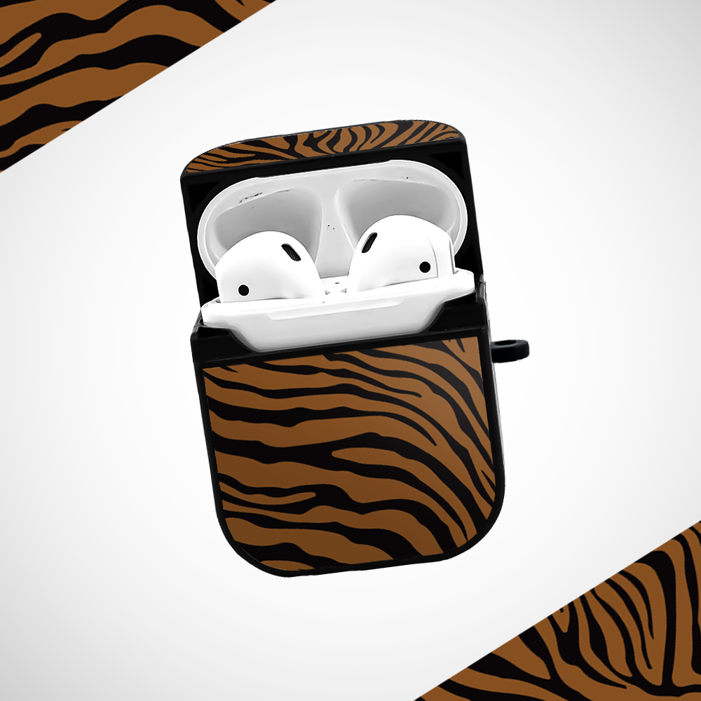 Tiger Print Glass Airpods 1st Gen Case Covers