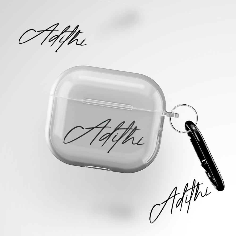 Custom Cursive Name Clear Airpods Pro 2 Case Covers