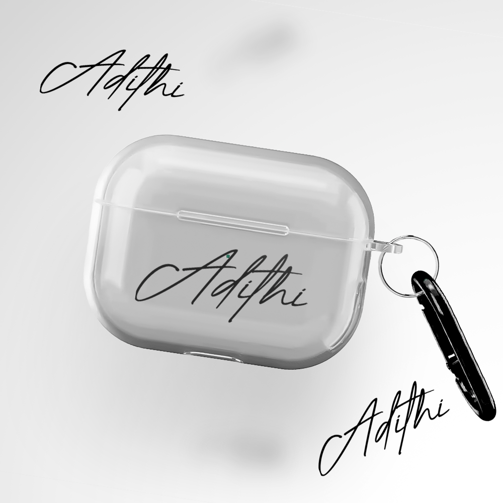 Custom Cursive Name Clear Airpods Pro Case Covers