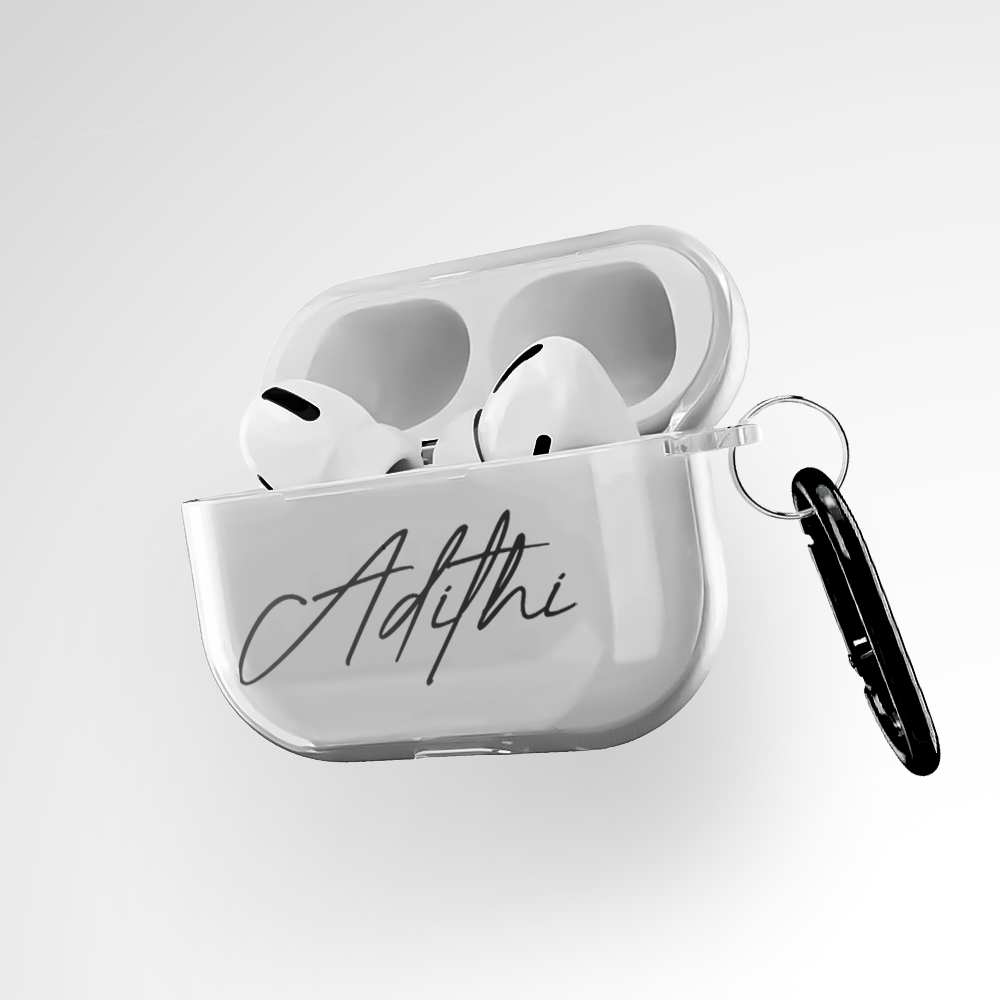 Custom Cursive Name Clear Airpods Pro Case Covers