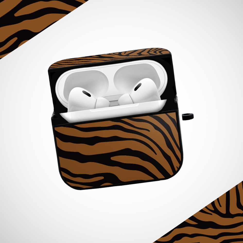 Tiger Print Glass Airpods Pro 2 Case Covers