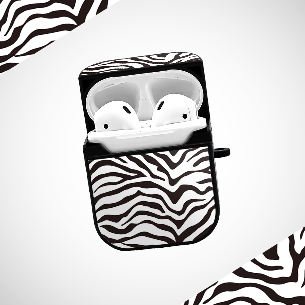 Zebra Print Glass Airpods 1st Gen Case Covers