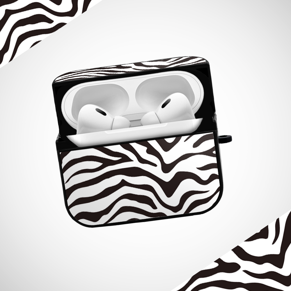 Zebra Print Glass Airpods Pro Case Covers