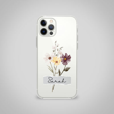 Custom Oshibana Flower Clear Silicone Case
