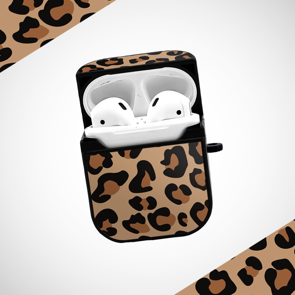 Brown Leopard Glass Airpods 1st Gen Case Covers