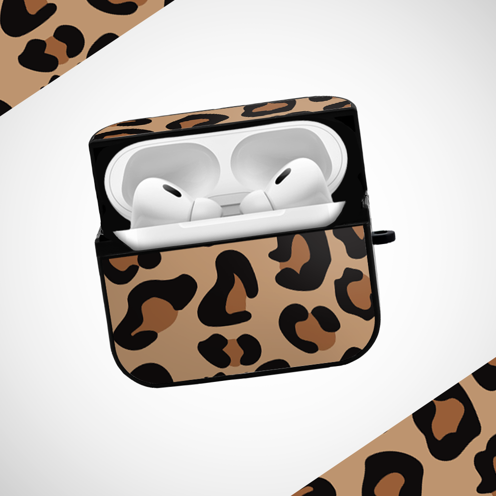 Brown Leopard Glass Airpods Pro Case Covers