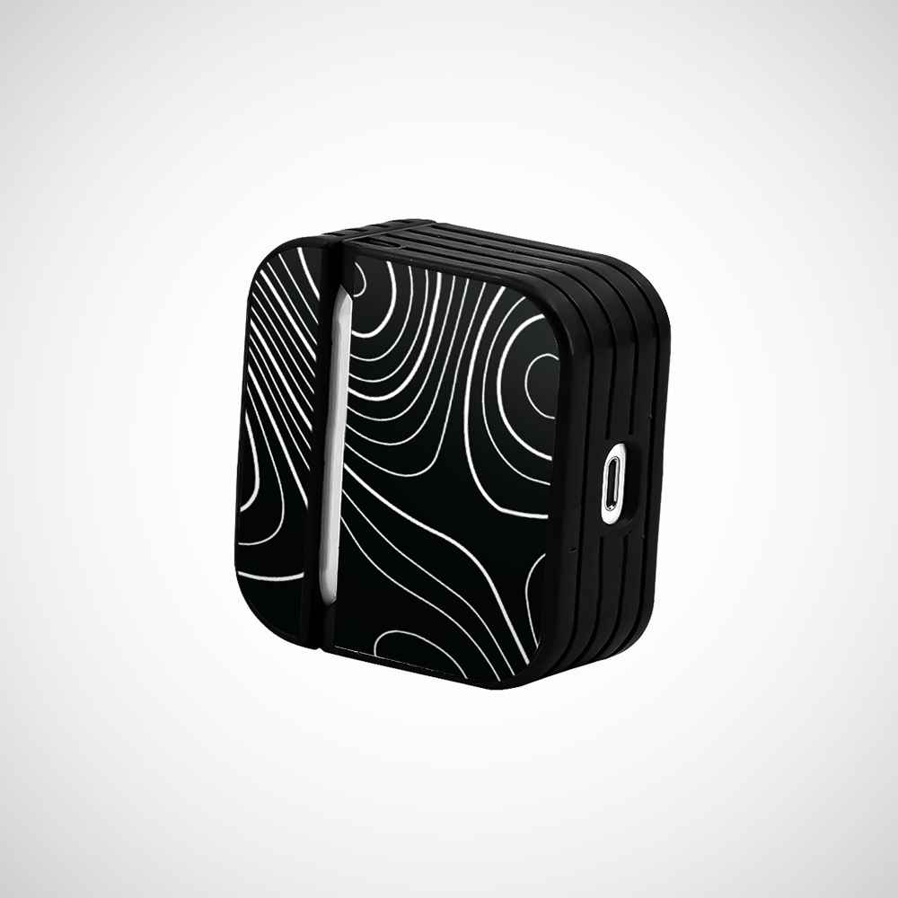 Black Topography Glass Airpods 3rd Gen Case Covers