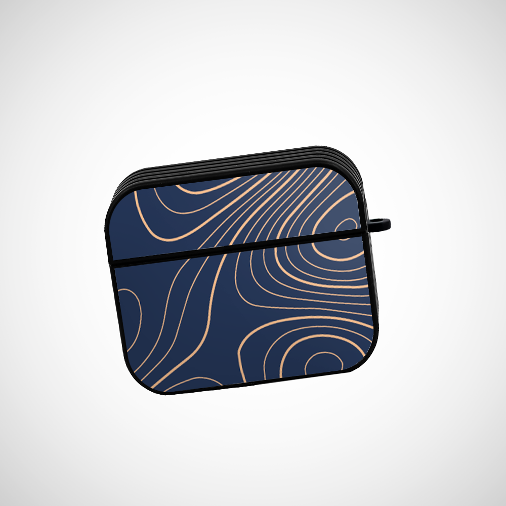 Navy blue Topography Glass Airpods 3rd Gen Case Covers