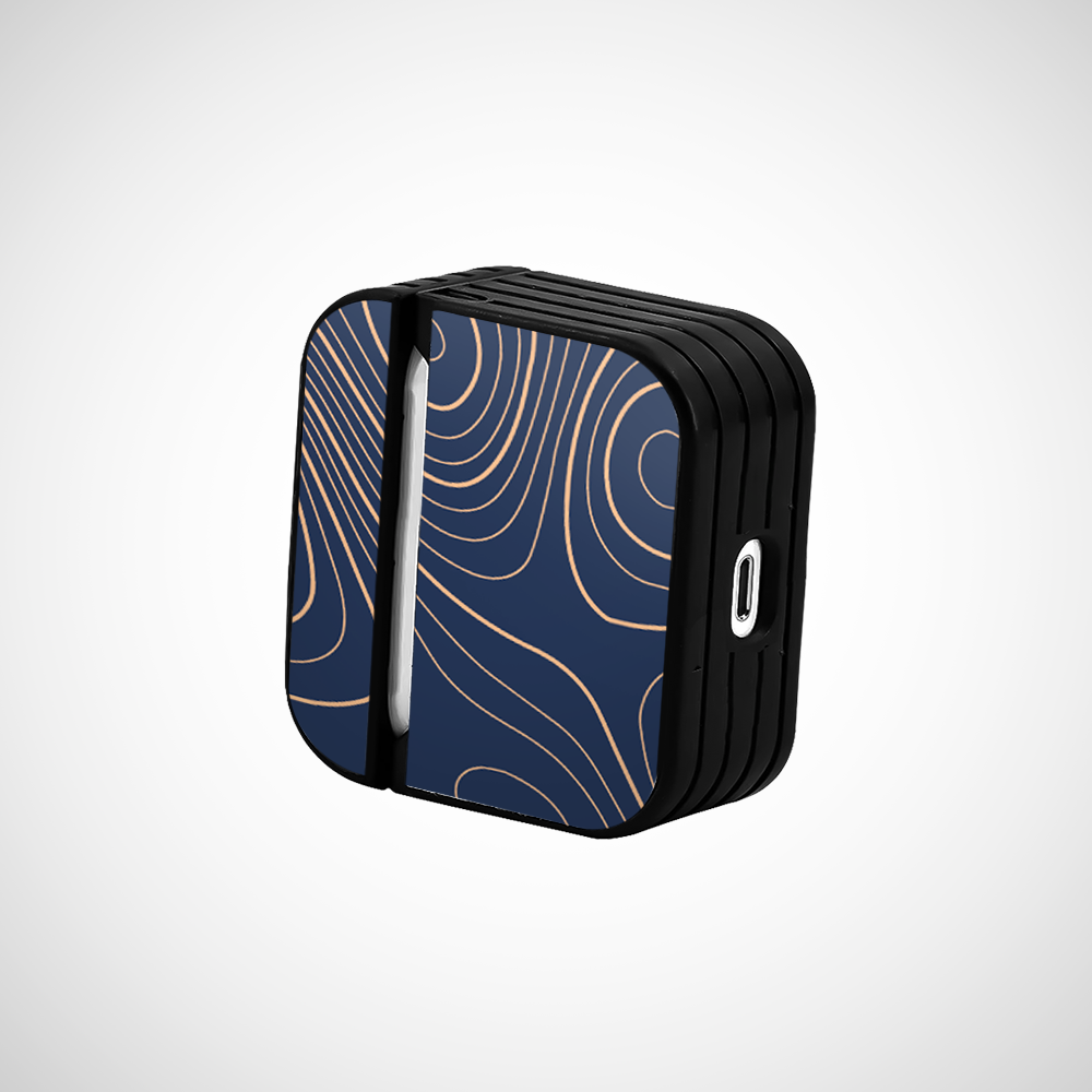 Navy blue Topography Glass Airpods 3rd Gen Case Covers